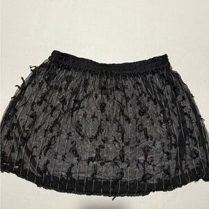 funhouse brand goth pinstripe sheer, short skirt, women's large #1461